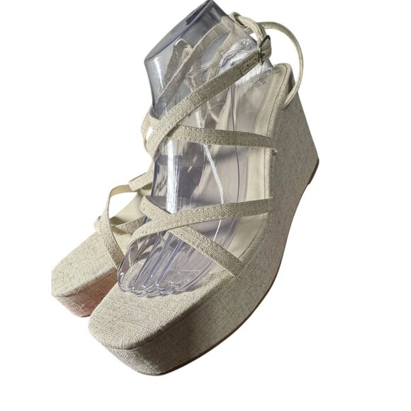 Wild Fable Women’s Beige Strappy Wedge‎ Sandals NWOT Size 11 - Picture 6 of 10